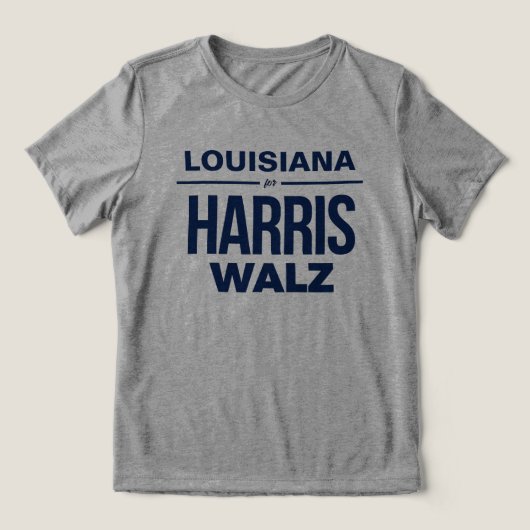 Louisiana voor Harris Walz Tri-Blend Shirt (Design voorkant)