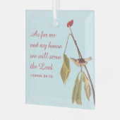 Louisiana Water Thrush en Bijbelse Verse Glas Ornament (Voorkant links)