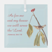 Louisiana Water Thrush en Bijbelse Verse Glas Ornament (Voorkant)