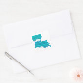 Louisiana Wave Vist Vierkante Sticker (Envelop)