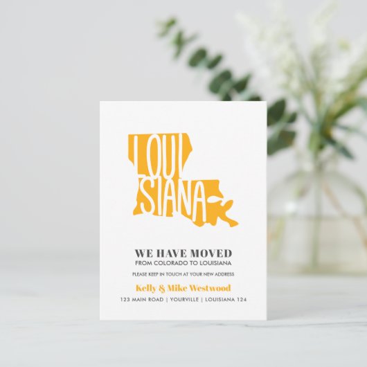 LOUISIANA We hebben New address New Home verplaats Briefkaart (Staand voorkant)