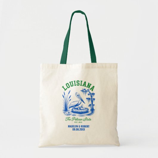 Louisiana Wedding Welcome Bag, Destination Wedding Tote Bag (Voorkant)