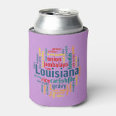 Louisiana Word Cloud Can Cozy Blikjeskoeler (Blikje Voorkant)