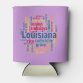 Louisiana Word Cloud Can Cozy Blikjeskoeler (Voorkant)