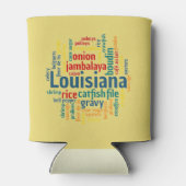 Louisiana Word Cloud Can Cozy Blikjeskoeler (Achterkant)