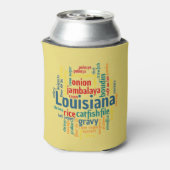 Louisiana Word Cloud Can Cozy Blikjeskoeler (Blikje Achterkant)
