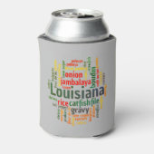 Louisiana Word Cloud Can Cozy Koelbox Blikjeskoeler (Blikje Achterkant)