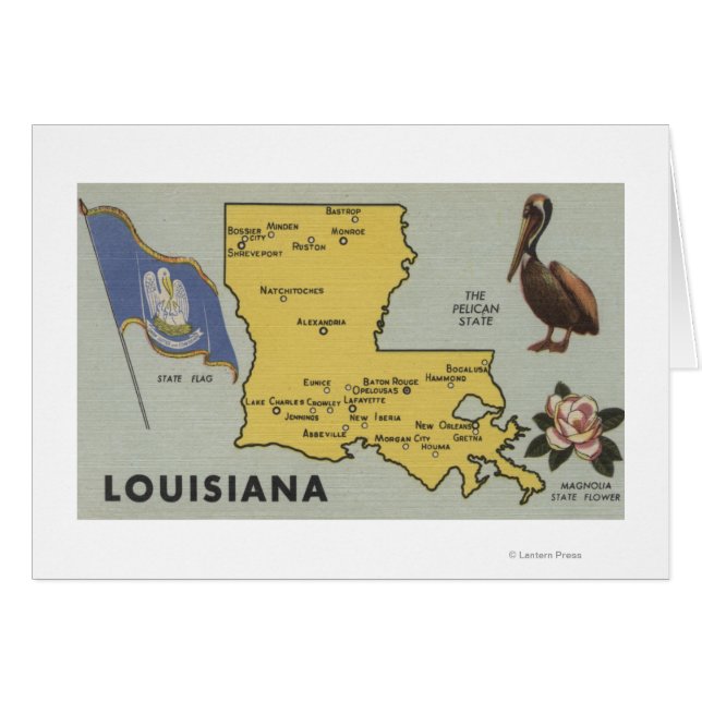 LouisianaGedetailleerde kaart van StateLouisiana (Voorkant Horizontaal)