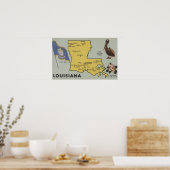 LouisianaGedetailleerde kaart van StateLouisiana Poster (Keuken)