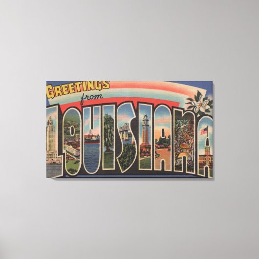 LouisianaLarge Letter ScenesLouisiana Canvas Afdruk (Voorkant)