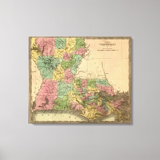 LouisianaPanoramic MapLouisiana Canvas Afdruk (Voorkant)