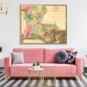 LouisianaPanoramic MapLouisiana Canvas Afdruk (Insitu (Woonkamer))
