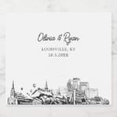 Louisville bruiloft gepersonaliseerde champagne la sparkling wijnetiket (Enkel label)