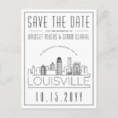 Louisville bruiloft | Gestileerde skyline De datum Briefkaart (Voorkant)