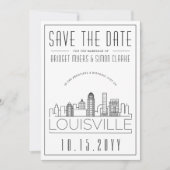 Louisville bruiloft gestileerde skyline opslaan va kaart (Voorkant)