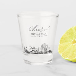 Louisville bruiloft gunst gepersonaliseerd gejuich shot glas