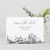 Louisville Bruiloft Modern Save the Date Kaart (Staand voorkant)