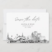 Louisville Bruiloft Modern Save the Date Kaart (Voorkant)