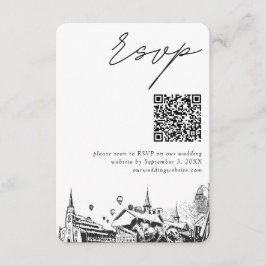 Louisville Bruiloft Moderne RSVP QR Code Informatiekaartje