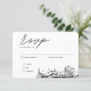 Louisville Bruiloft Traditionele RSVP Maaltijd Opt Informatiekaartje