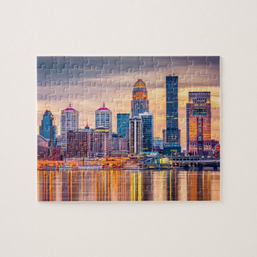 Louisville Buildings Sunset Jigzaag Puzzle Legpuzzel (Horizontaal)