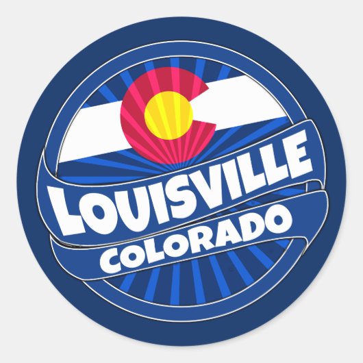Louisville Colorado vlag brak stickers (Voorkant)
