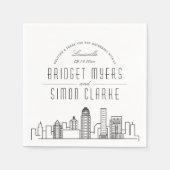 Louisville Deco Skyline | Bruiloft Evenement Serve Servet (Voorkant)