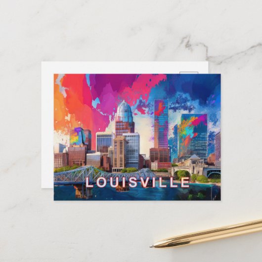 Louisville Derby City Briefkaart (Voorkant / Achterkant in situ)