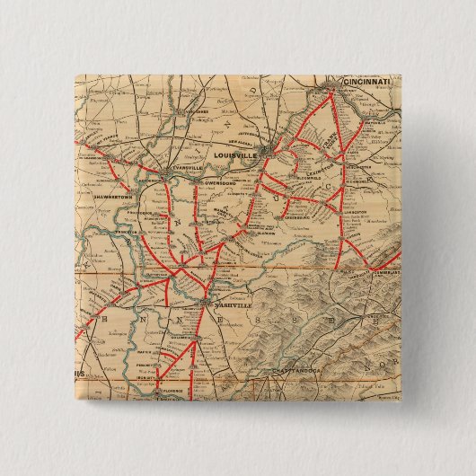 Louisville en Nashville Railroad Vierkante Button 5,1 Cm (Voorkant)