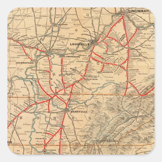 Louisville en Nashville Railroad Vierkante Sticker (Voorkant)