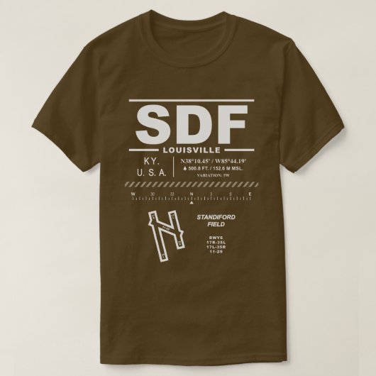 Louisville International Airport SDF T-shirt (Design voorkant)