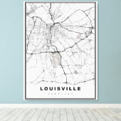 Louisville Kaart Canvas Afdruk (Insitu (Houten vloer))