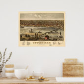 Louisville Kentucky 1876 Panorama Poster (Keuken)