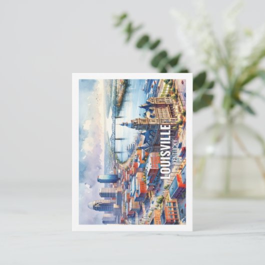 Louisville Kentucky Beroemde reis waterverf Briefkaart (Staand voorkant)