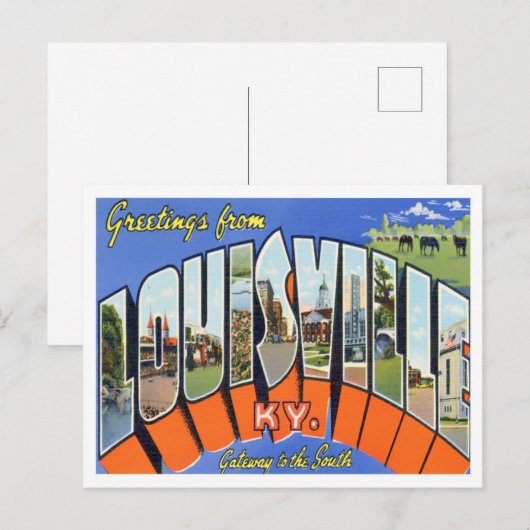 Louisville, Kentucky  Big Letters Briefkaart (Voorkant / Achterkant)