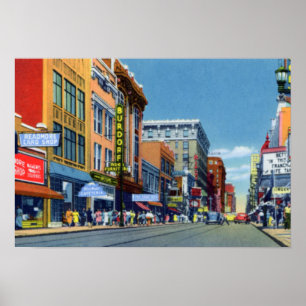 Louisville Kentucky Fourth Avenue naar het noorden Poster