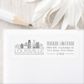 Louisville Kentucky gestileerde skyline | Etiket (Insitu)