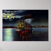 Louisville Kentucky Moonlight op de Ohio Poster (Voorkant)