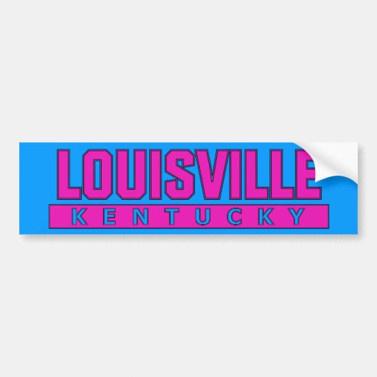 Louisville Kentucky Pink and Blue Bumpersticker (Voorkant)