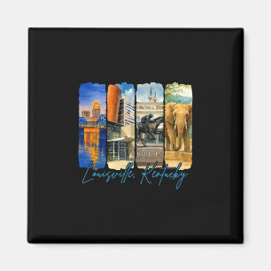 Louisville Kentucky Reizende Penseelstreek Souveni Magneet