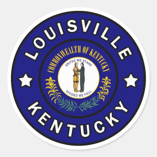 Louisville Kentucky Ronde Sticker (Voorkant)