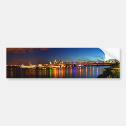 Louisville Kentucky Skyline Bumpersticker (Voorkant)