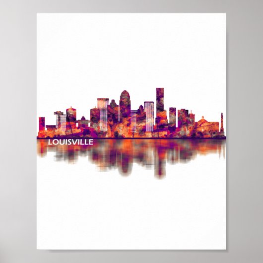 Louisville Kentucky Skyline Poster (Voorkant)
