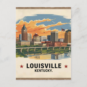 Louisville Kentucky USA Silhouet Briefkaart