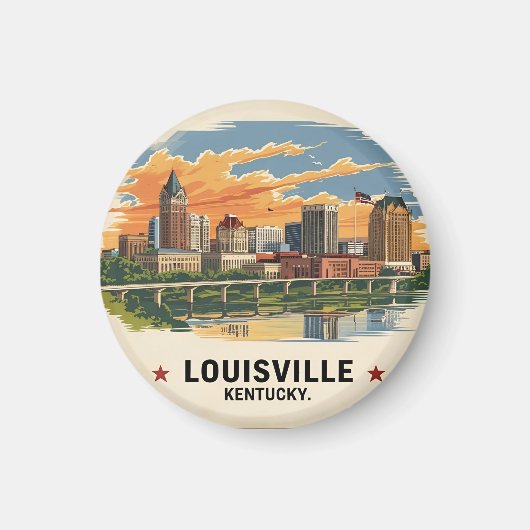 Louisville Kentucky USA Silhouet Magneet (Voorkant)