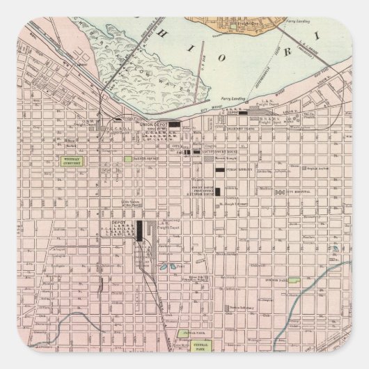 Louisville, Kentucky Vierkante Sticker (Voorkant)