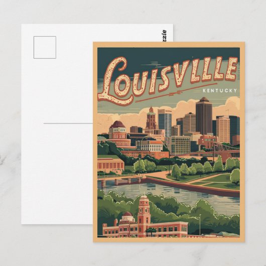 Louisville Kentucky Vintage, Reizen Briefkaart (Voorkant / Achterkant)