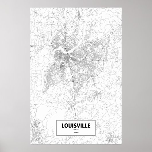 Louisville, Kentucky (zwart op wit) Poster (Voorkant)