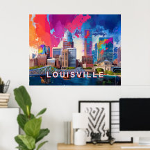 Louisville kleurrijke skyline Abstracte kunst