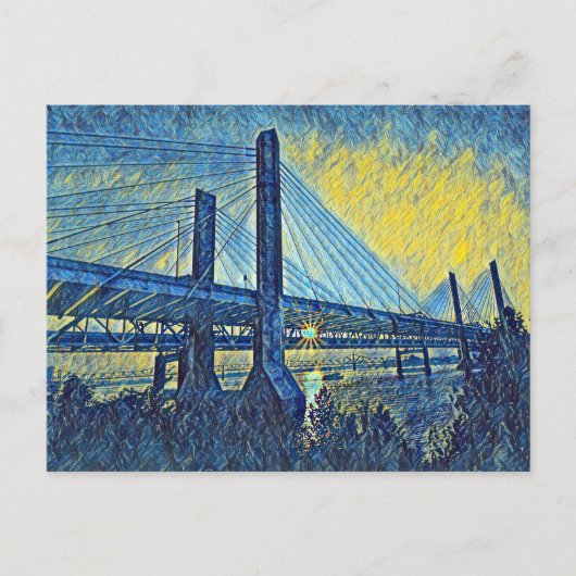 Louisville, KY Abraham Lincoln Bridge Schilderij Briefkaart (Voorkant)